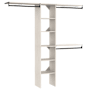 ClosetMaid SuiteSymphony 6 to 9 Foot Wide Closet Organization Shelving System Kit with 7 Shelves and 3 Hanging Rods White Timber